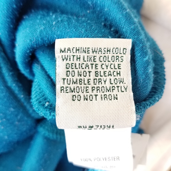 L.L. Bean Teal Blue Fleece Zip Jacket - Picture 7 of 8